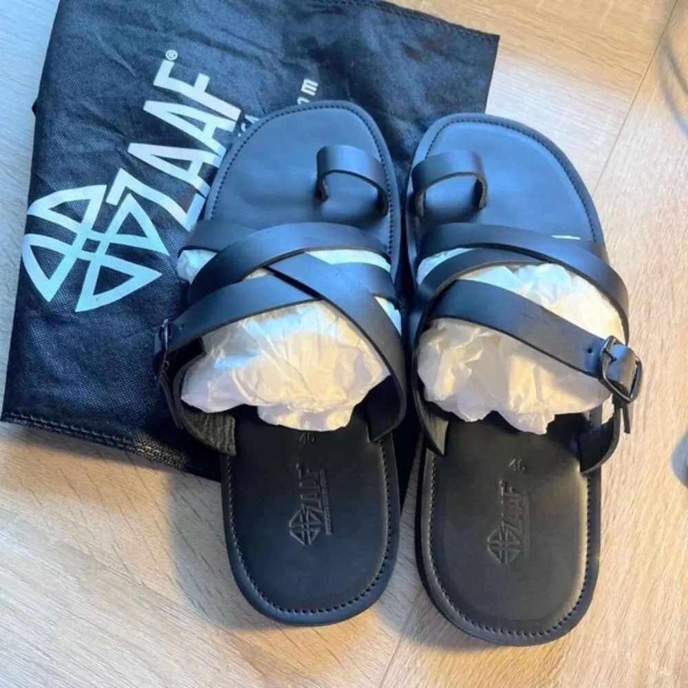 Men’s Zaaf KENYA COLLECTION MADE IN AFRICA LEATHER SANDAL. Size 46.